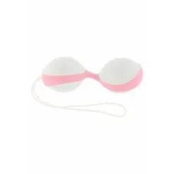 Sexleksakerbutiken AMOR GYM BALLS DUO WHITE/PINK - Rosa Vita Knipkulor - Storsäljare