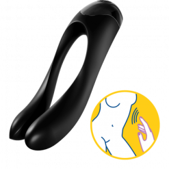 Sexleksakerbutiken Satisfyer Candy Cane SVART - Mångsidig Fingervibrator