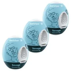 Sexleksakerbutiken Savage Satisfyer 3-pack Masturbator Egg